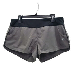 Colosseum Women's Gray & Black Waist‎ Lined Running Athletic Hot Short Size XL